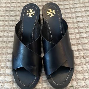 Black Tory Burch sandals. Worn once. Size 8